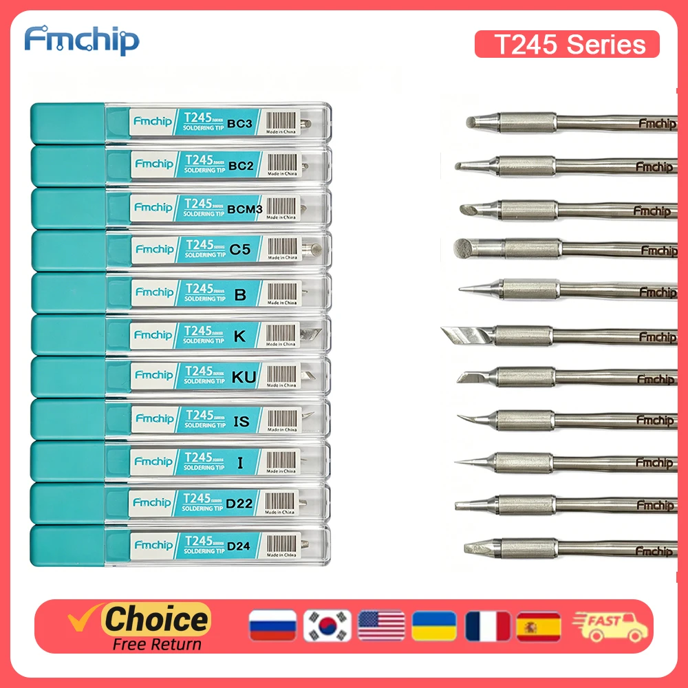 

FMchip T245 Series Soldering Tips, Replacement Tips for T80P/T90B/HS02A Soldering Irons
