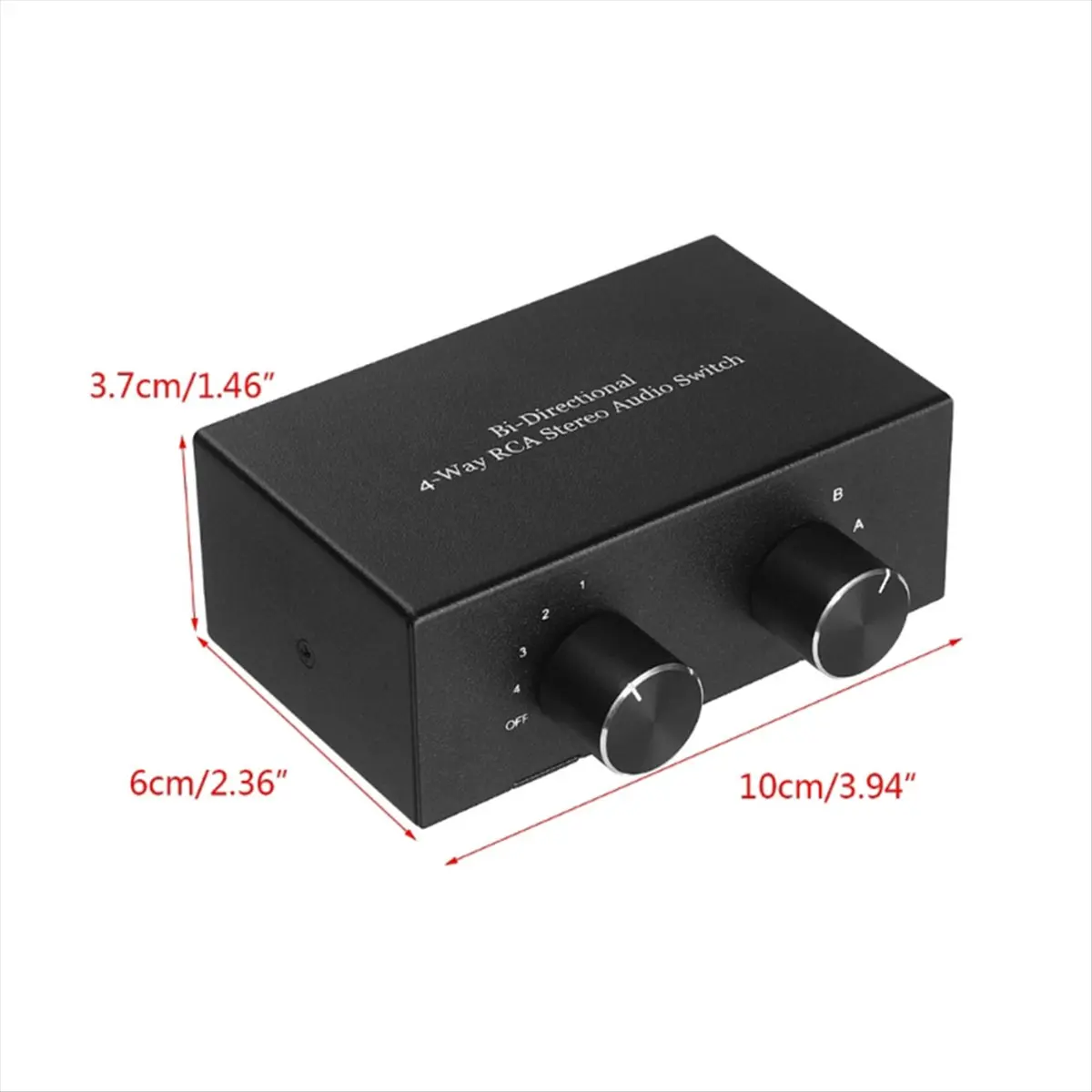 L77A 4 Way Bi-Directional Stereo Audio Switch 2 in 4 Out or 4 in 2 Out L/R Jack Sound Channel Audio Switcher