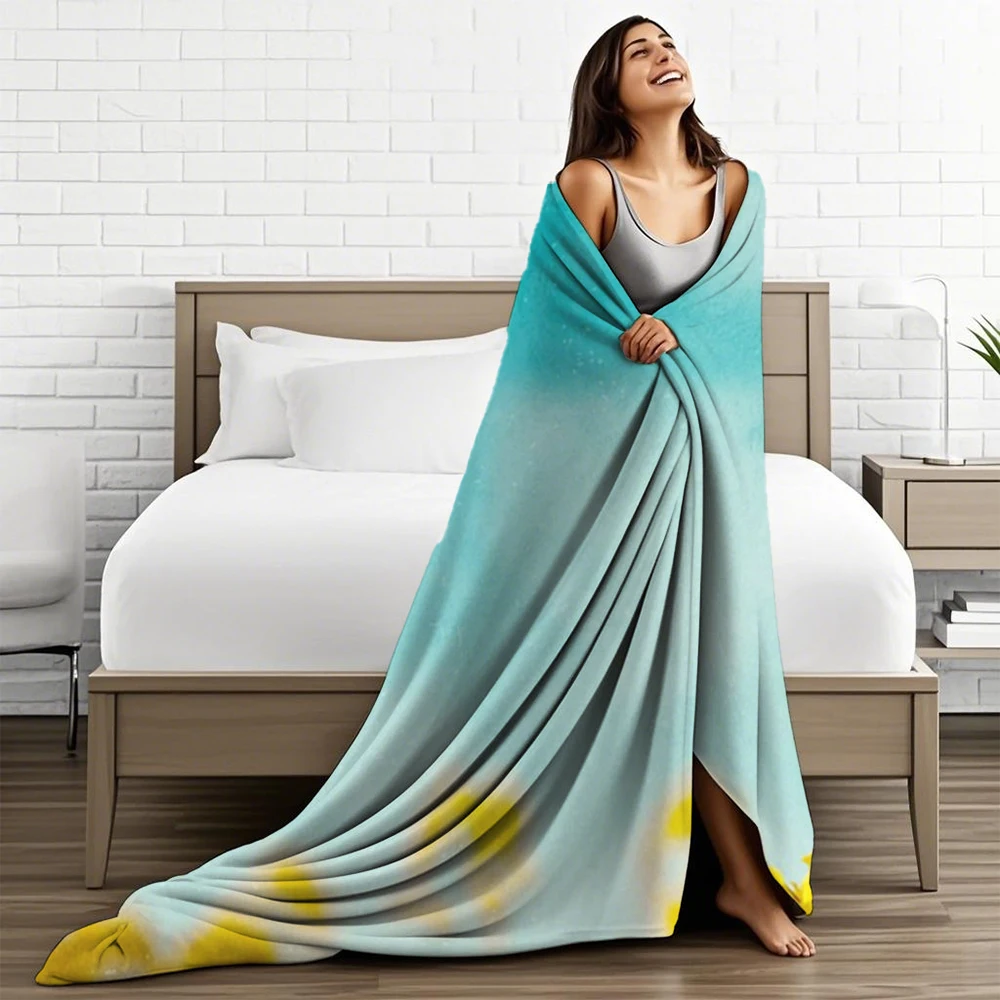 Ultra-Soft Touch Flannel Bed Blankets Blanket Small World 2 Tropical Design Duvet Cover Throw Breathable Blanket For Couples