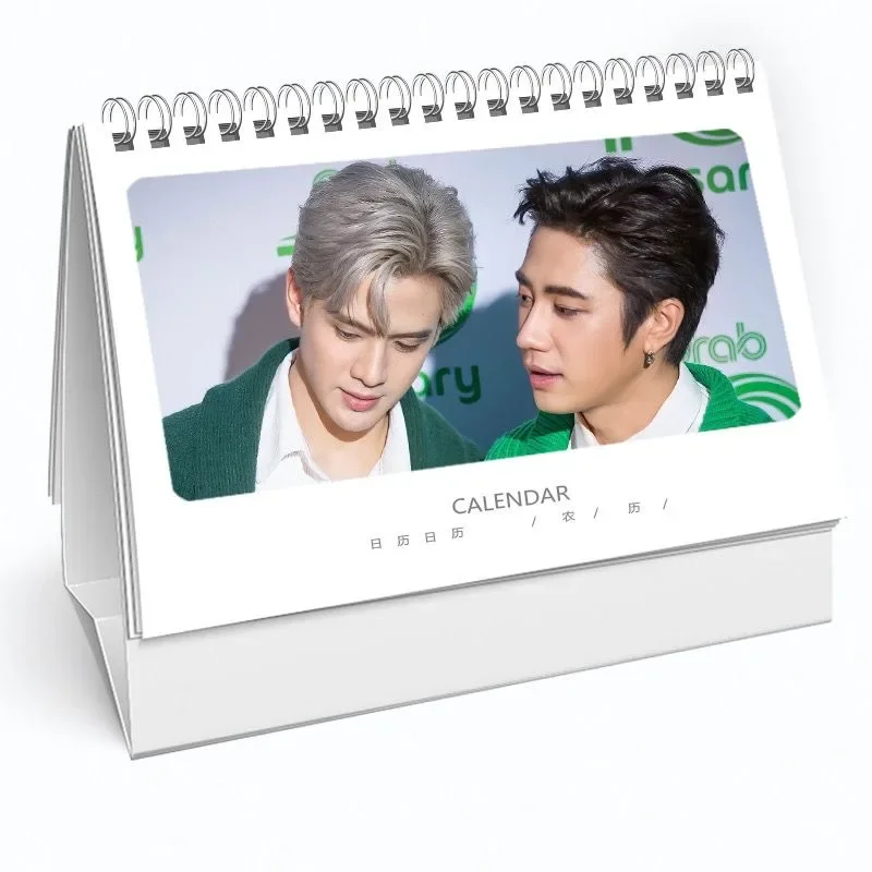 Póster HD JamFilm + calendario + marcapáginas + pegatina de tarjeta + insignia + juego de papelería de tarjetas, película de TV tailandesa, fotos de Thanpat, paquete de regalo de caja de lata