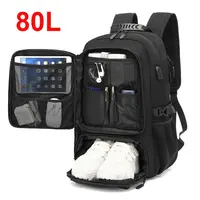 Mochila de viaje de 50L, 60L, 80L, para mujeres y hombres, gran capacidad, impermeable al aire libre, mochilas de viaje de negocios para hombres, bolsa para ordenador portátil para mujeres