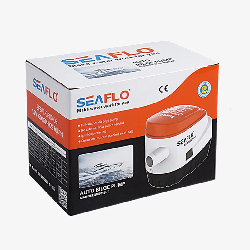 Marine Water Small Bilge Pump DC12V 24V 1100GPH Yacht Drainage Fast Boat Submersible Pump Bilge Automatic Drainage Pump