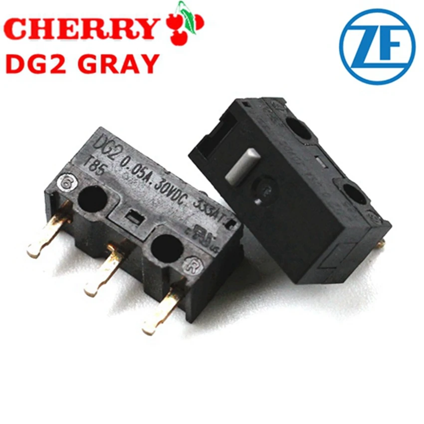 CHERRY/ZF 100%-NEW 10PCS DG2 0.05A 30VDC T85 Mouse micro switch BLACK GRAY HANDLE