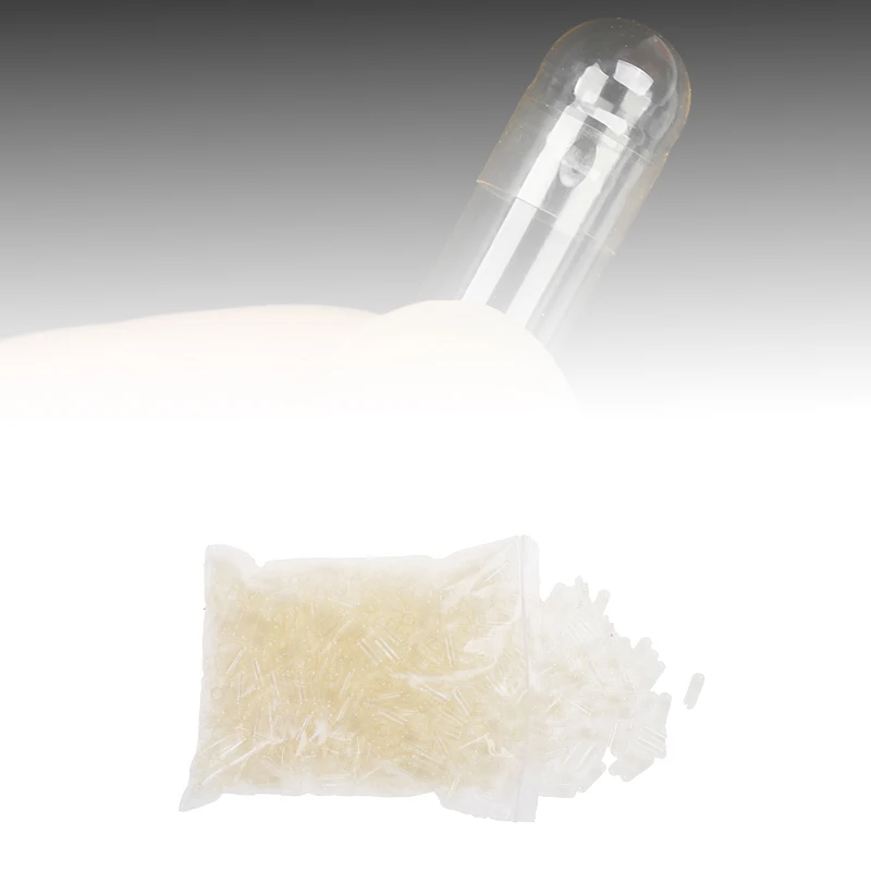 

100 шт./пакет стандартного размера 0 # Пустые капсулы Желатиновые прозрачные капсулы Полые твердые желатиновые прозрачные отдельные соединенные капсулы