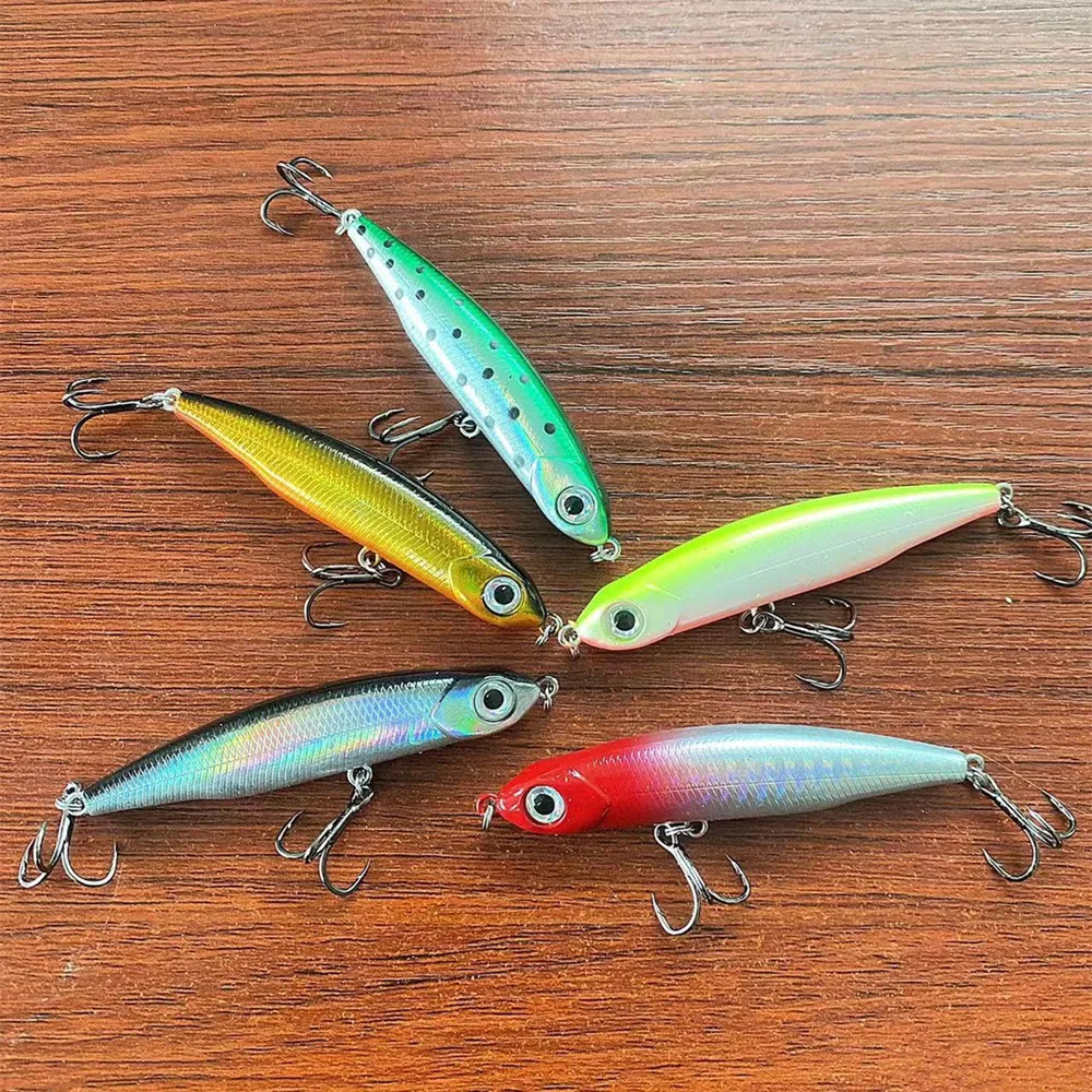 싱킹 연필 낚시 미끼 Wobblers 5cm 3.5g 미니 인공 금속 하드 미끼 지그 3D 눈 Pesca 송어 낚시 태클, 1 피스