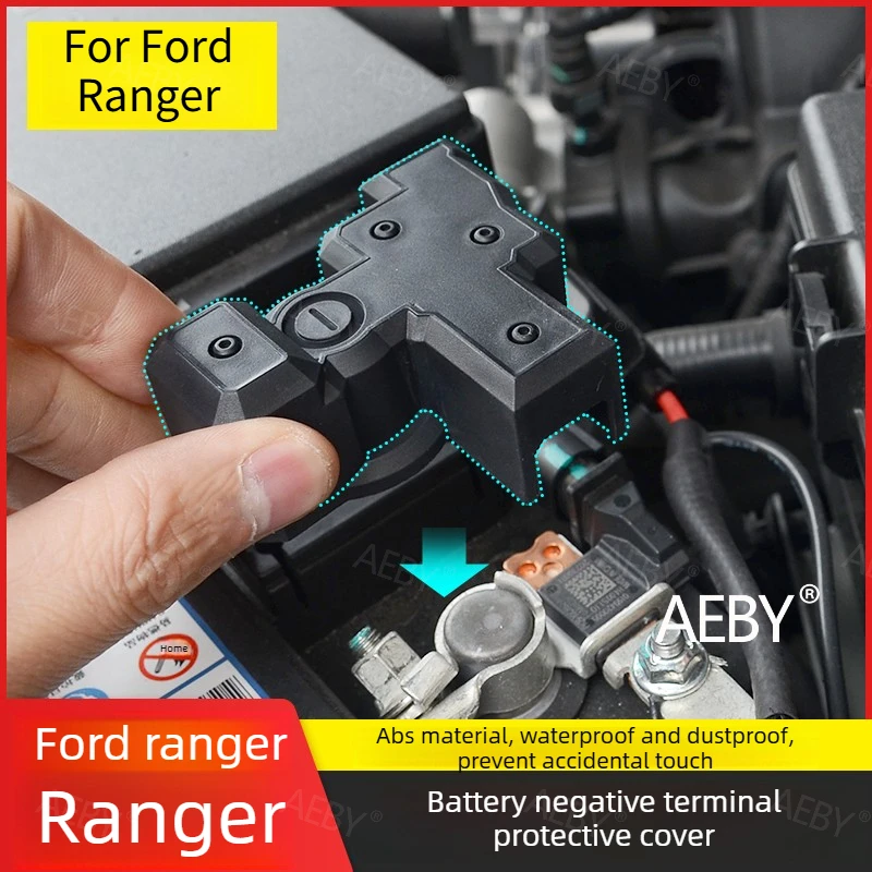 For Ford Ranger 2022-2026 Battery terminal cover positive and negative rubber dustproof and waterproof,Protective cover battery