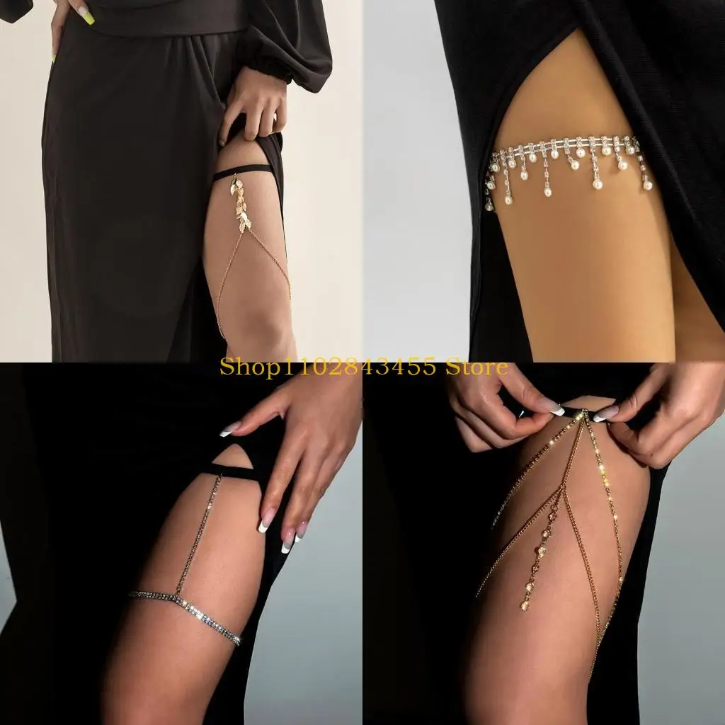 49mc-セクシーなラインストーンタッセル腿チェーンホットガールズ弾性脚ボディチェーンファッションナイトクラブパーティーダンサー歌手用品