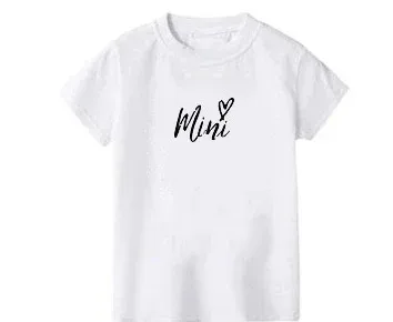 Mama Papa and MINI Little print t-shirt Family Matching Clothes Father and Son Kids Clothes daddy Baby T Shirt Short Sleeve