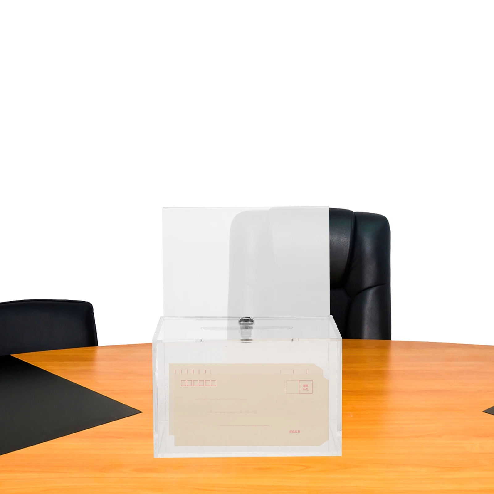 

Ballot Box with Lock Suggestion Transparent Fundraising Donation Boxes for Money Raffle Ticket Container Jar Jars Miss