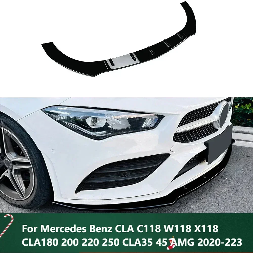 

New！Front Bumper Splitter Lip Diffuser Spoiler Guard For Mercedes Benz CLA C118 W118 X118 CLA180 200 220 250 CLA35 45 AMG 2020-2