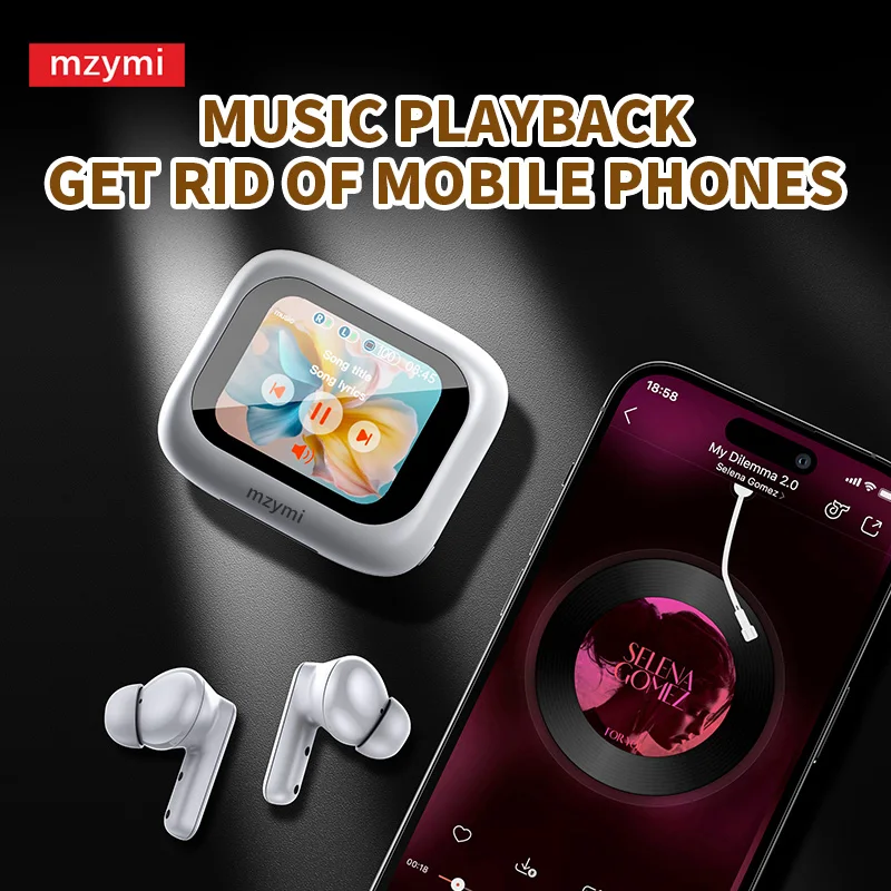 mzymi Full In Touch Screen Headphone ANC E18 Pro Bluetooth Earphone Wireless In Ear ENC Earbuds With Translation APP For XIAOMI