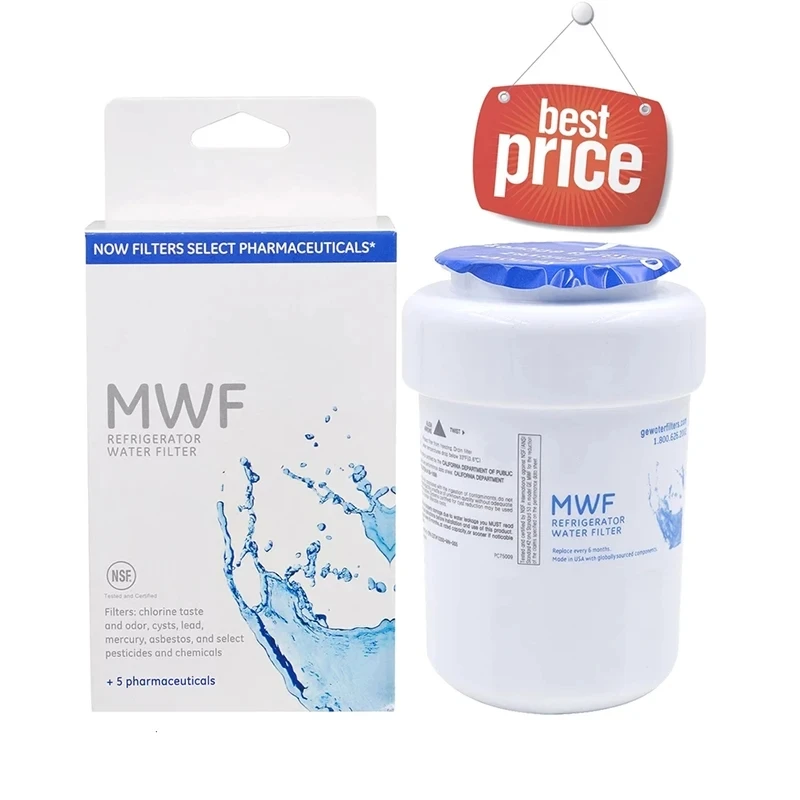 Refrigerator Water Filter MWF, Replacement for GE Smart Water MWF, MWFINT, MWFP, MWFA, GWF, HDX FMG-1, Kenmore 9991  3 Pack