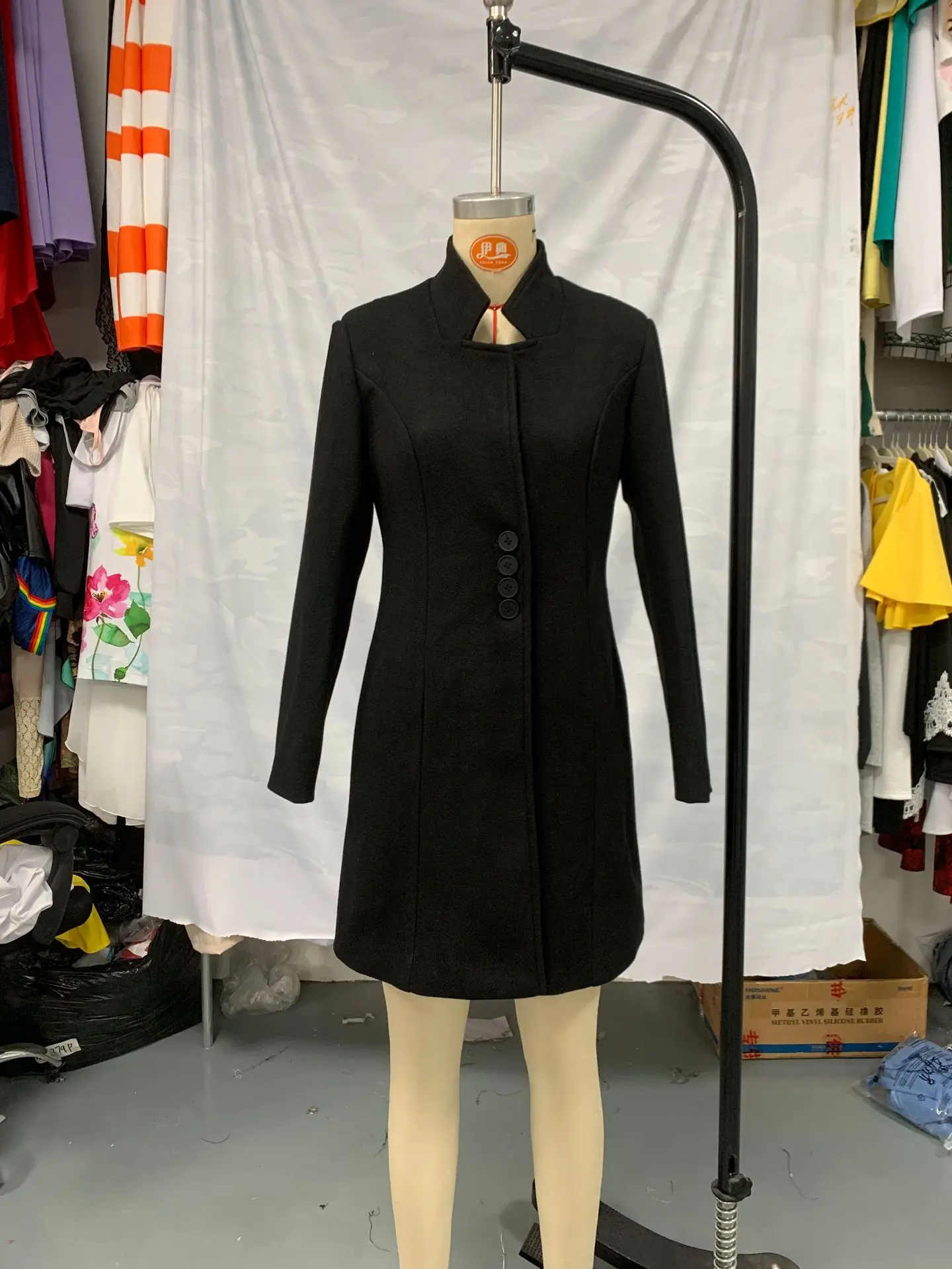 Women Wool Mid Length Coats Jackets Blends Coat Thick Warm Y2k Streetwear Jacket Work Slim Fit Outerwear Autumn Winter 2025