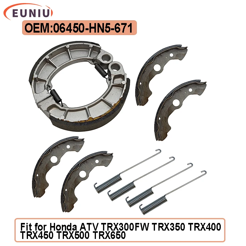 

Front Brake Shoes Left Right for Honda ATV TRX300FW TRX350 TRX400 TRX450 TRX500 TRX650 Fourtrax Rancher Forman 06450-HN5-671