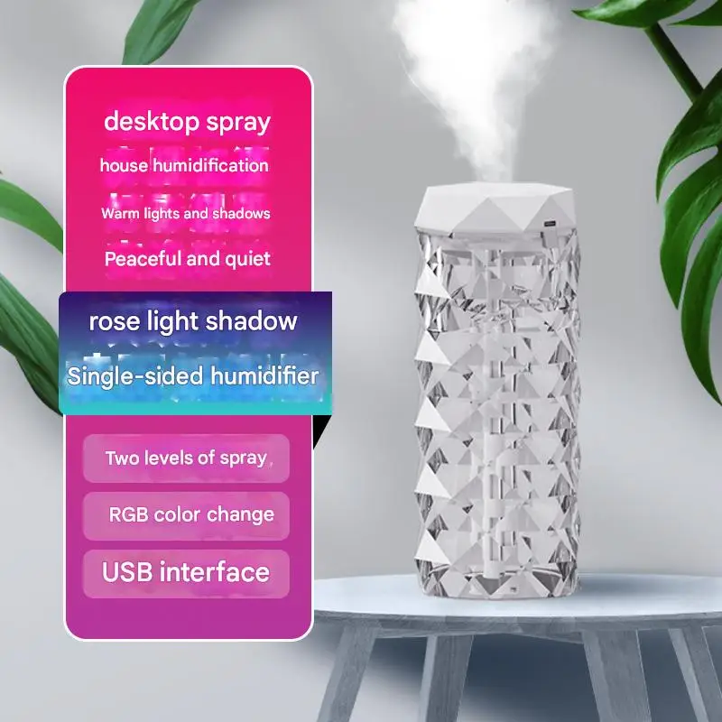 

Портативный USB-увлажнитель с RGB-подсветкой для настроения, 2-скоростным туманом, тихая работа, компактный дизайн для дома, офиса, путешествий — быстрое снятие