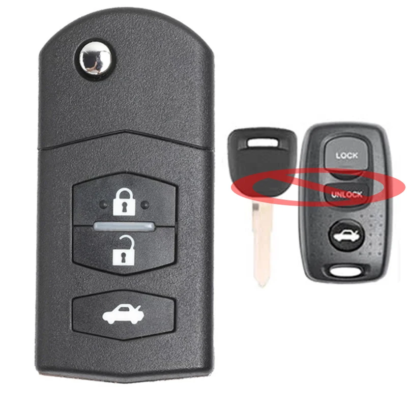 Keyecu Model NO. 41703 3 Buttons 433MHz 4D63 Upgraded Flip Remote Car Key Fob for Mazda MX5 MK2.5 2000 2001 2002 2003 2004 2005