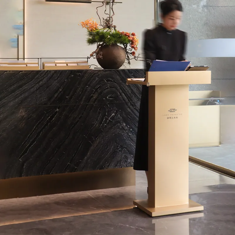 High-end Stainless Reception Desks Welcome Custom Reception Desks Baked Paint Printable Office Furniture Военное ДелоZY40JDT