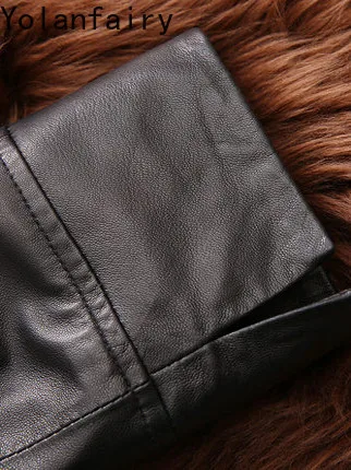 YOLANFAIRY Real Sheepskin Leather Jackets for Woman Slim-fit Suit Coat Genuine Leather Jacket Women's Clothing Casaco Feminino
