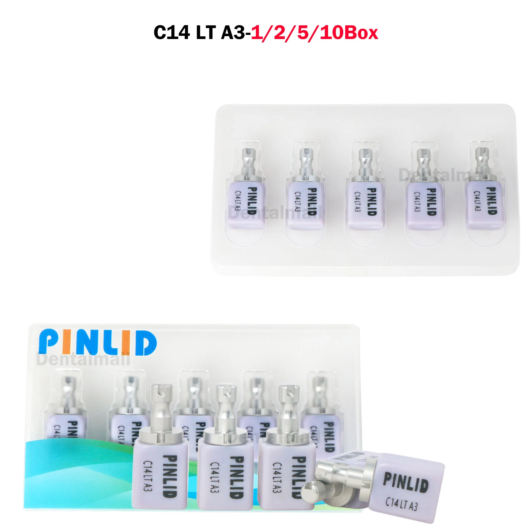 5Pcs/Box Dental C14 LT A3 Glass Ceramic Blocks CAD/CAM Epair Materials Low Transparency