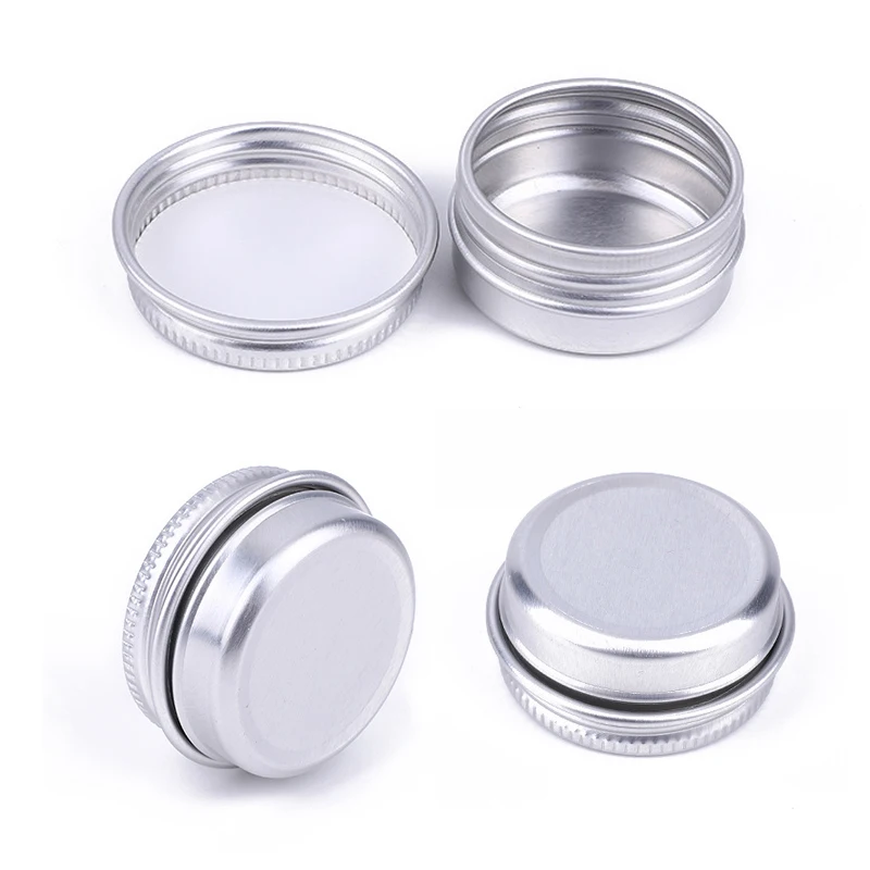 10pcs 5/10/15ml Mini Small Aluminum Tin Jars Metal Empty Storage Box Refillable Bottle Screw Top Cosmetic Storage