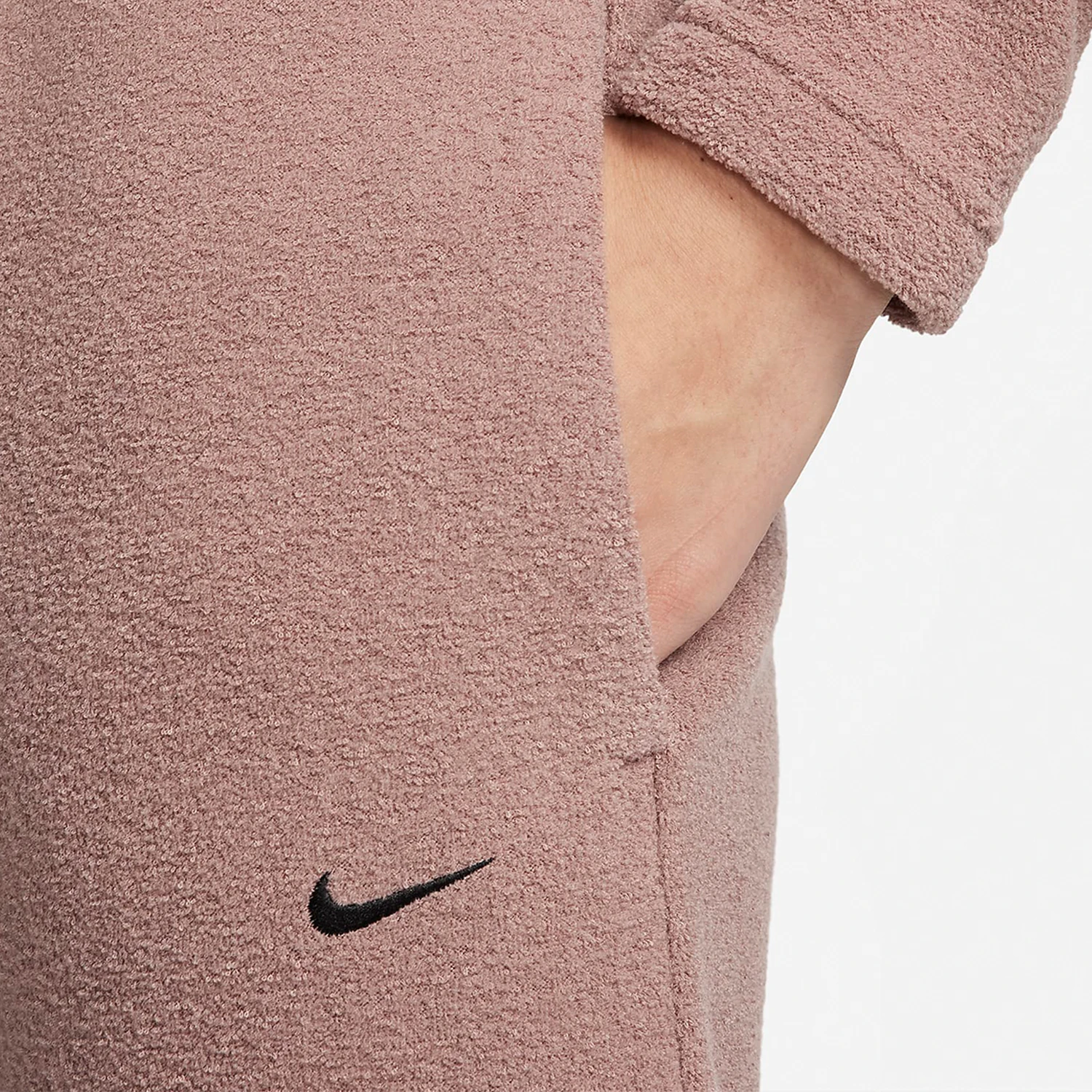 Nike أصلية 2024 سراويل نسائية جديدة عالية الخصر واسعة الساق مبطنة بالصوف فضفاضة FN3623-208 #4