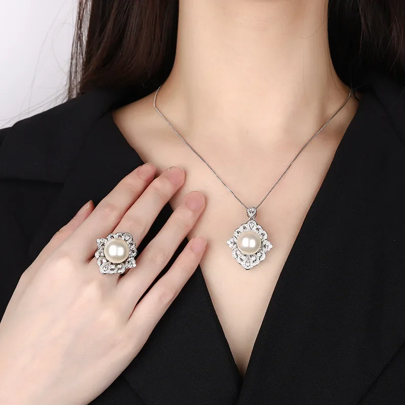 

Новый роскошный ювелирный набор из позолоченного 18-каратного золота с жемчугом, корейский стиль, 14 мм.