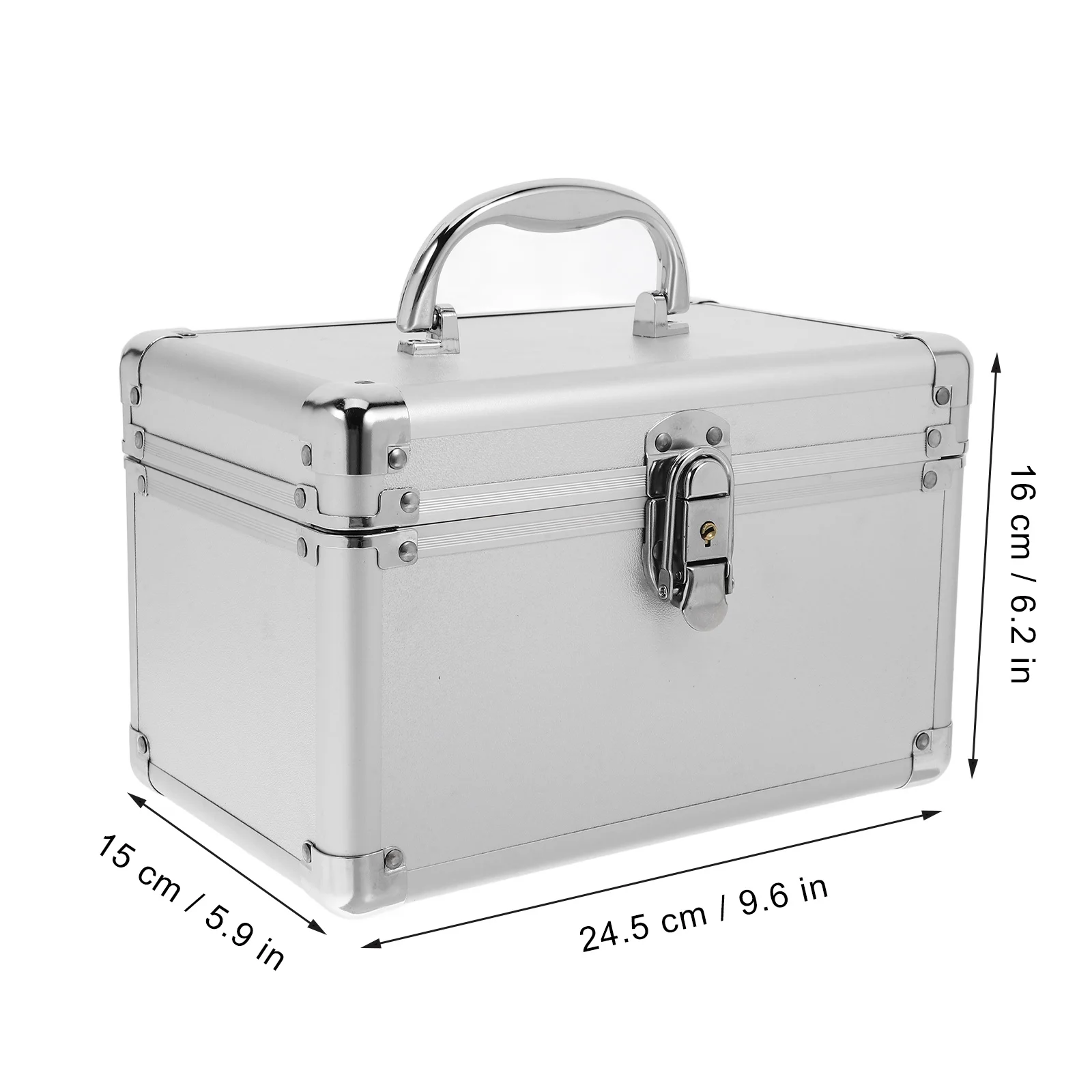 صندوق دواء محمول بطبقة مزدوجة من سبائك الألومنيوم وحقيبة حمل ذات سعة كبيرة مع مقبض منظم تخزين الأدوية للمنزل #4