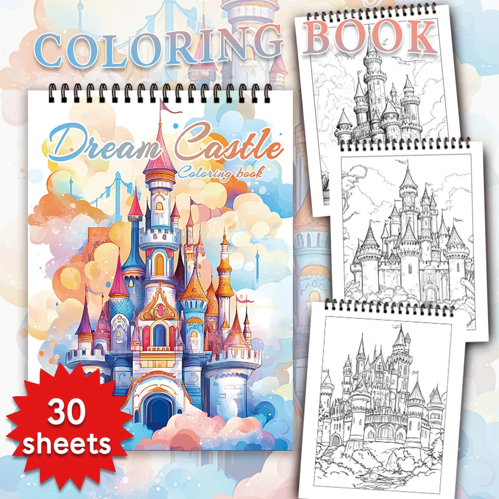 Adult Coloring Book - 30 Sheets Women's Spiral Coloring Book, 11.2X 8.3 Inches, Drawing Book, Birthday Gift, Holiday Party Gift