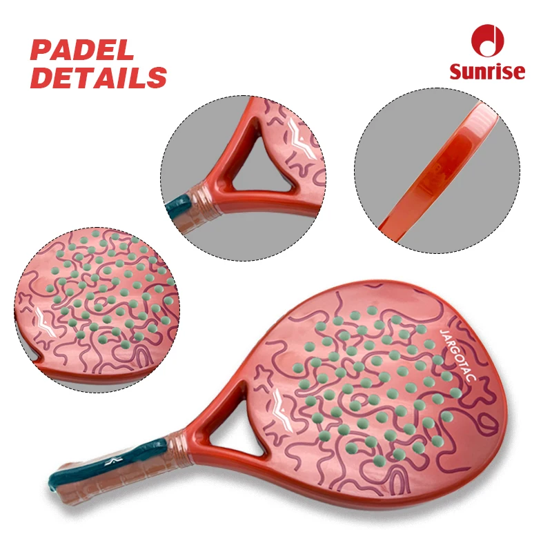 SA001 High Quality Carbon Fiber Teardrop Padel Rackets 260x260mm 360g PU Grip OEM With Low MOQ Wholesale And Custom