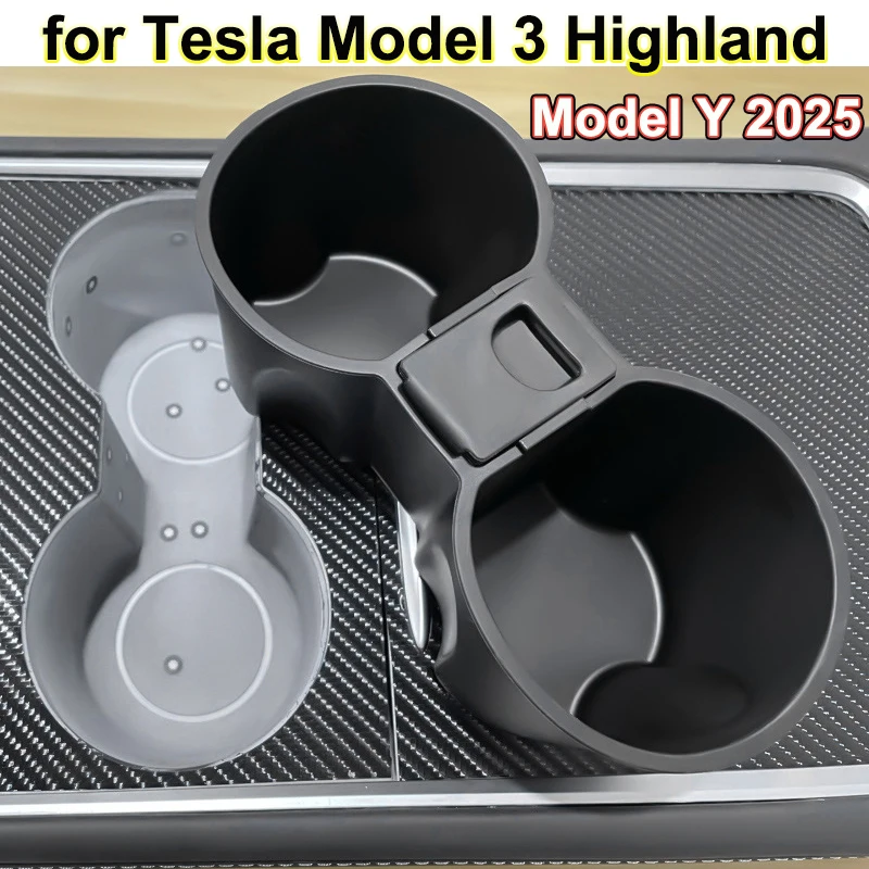 dla Tesla Model 3 Highland 2024 Slot Slip Drink Bottle Limiter Akcesoria Popielniczka Model Y 2025 Konsola środkowa Uchwyt na kubek Wkładka