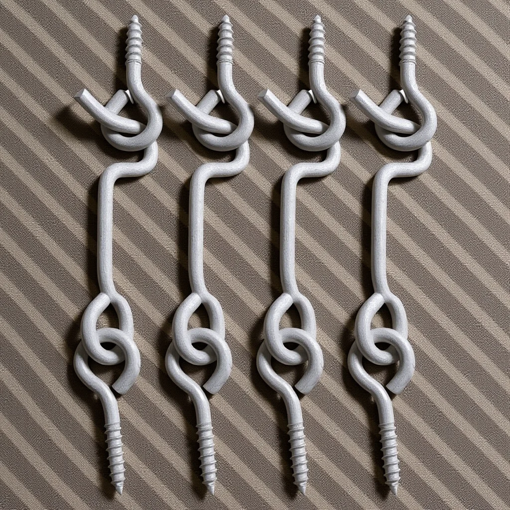 

4Sets Door Hook Premium Carbon Steel for Window and Door Locking Fixing Position Windproof Safety Latch