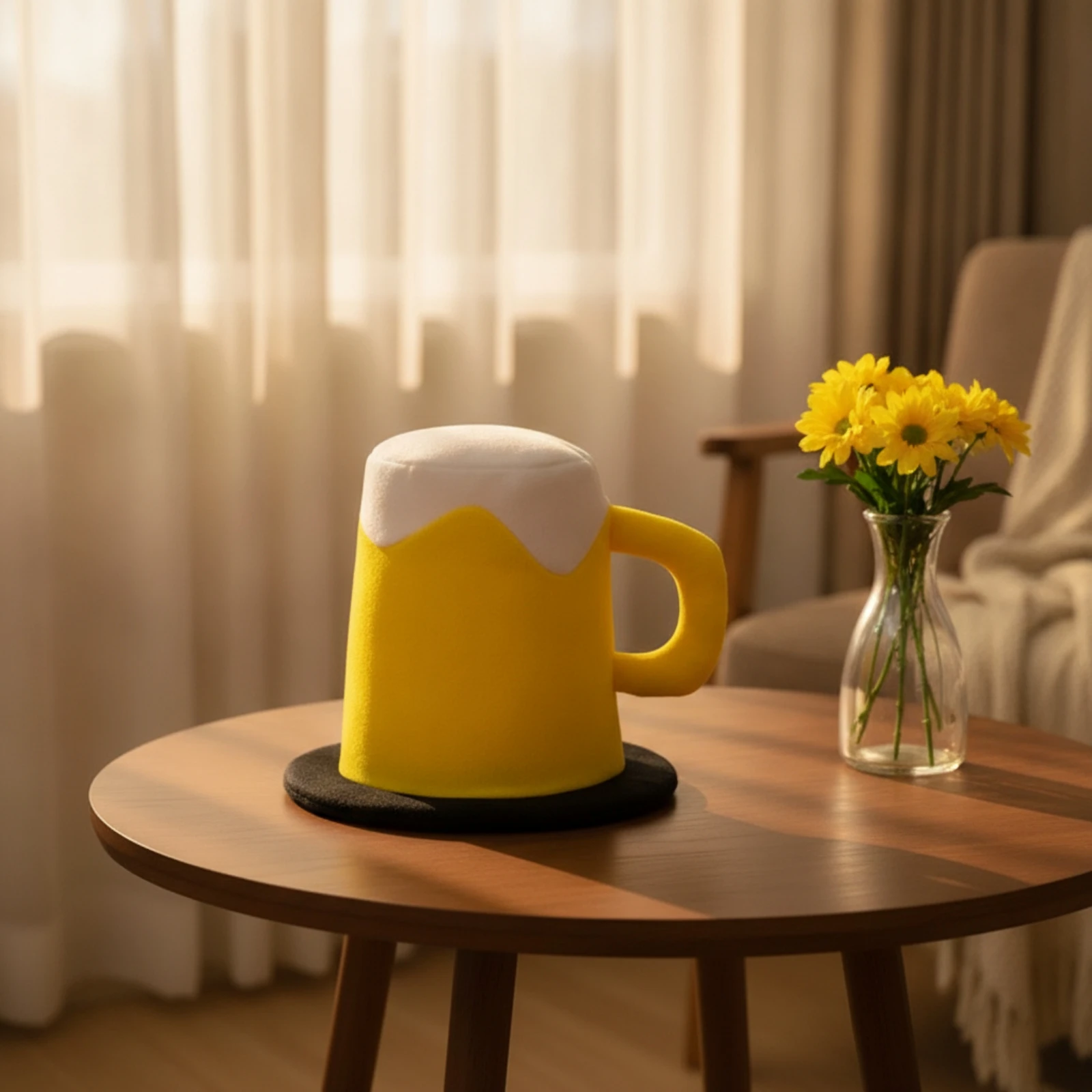 Chapéu de Caneca de Cerveja Divertido com Topo de Espuma Macio e Grande para Festas, Festas à Fantasia e Cabines de Fotos