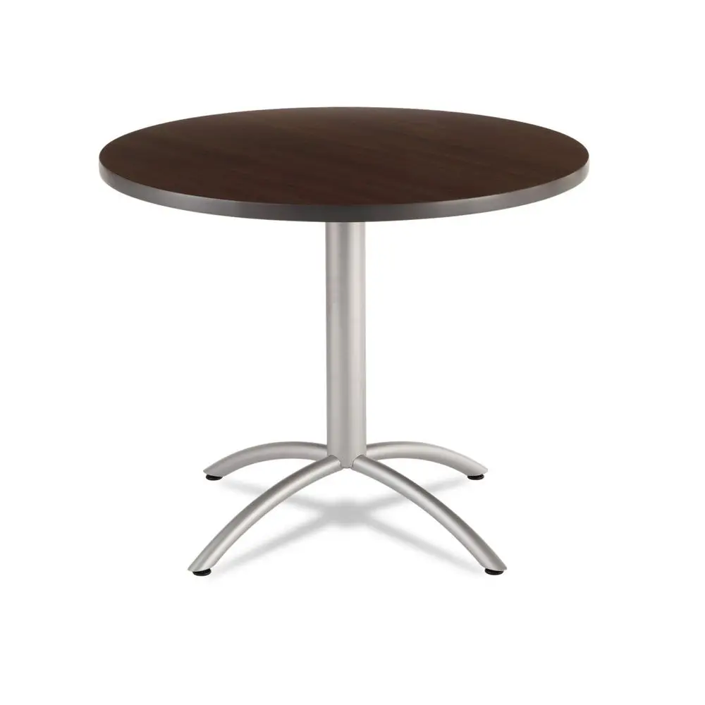 

CaeWorks Round Cae Table, Oice urniture, Walnut, with Steel Base, 36” Dia. x 29” H