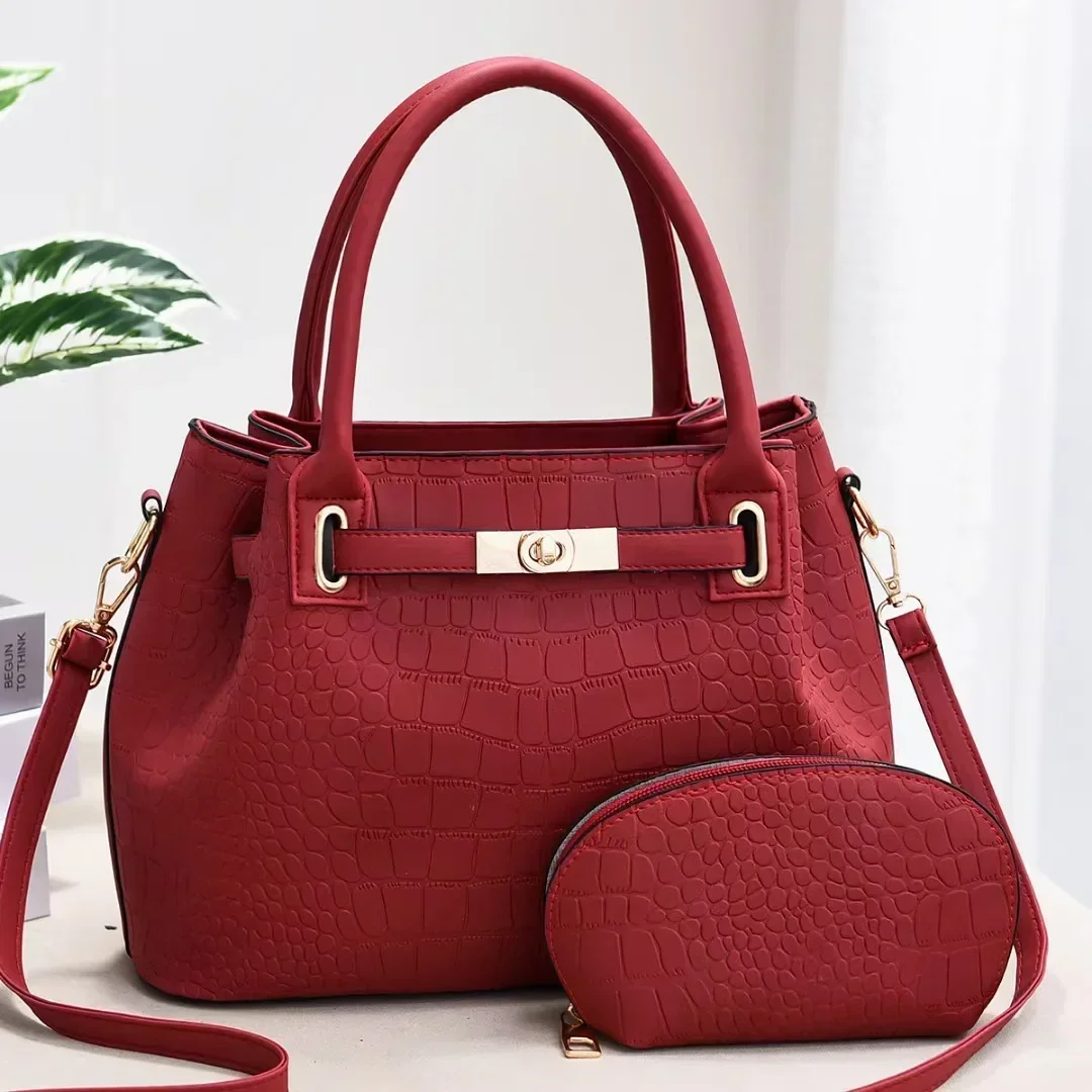 12.4 inch 31cm)New Crocodile Pattern Women's Shoulder Bag; Large Capacity Handbag; Mother and Child Bag; Crossbody Bag