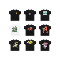 Syna World Casual Cotton T-shirt for Men And Women Short Sleeve Printed Base Shirt Drill Style Summer Leisure Crew Neck