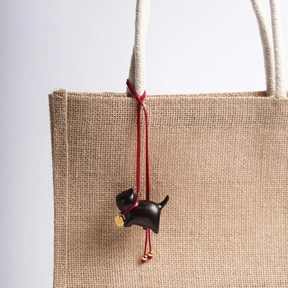 Funny Sandalwood Fashion Jewelry Japanese Car Key Accessories Mobile Phone Chain Bag Pendant Cat Shape Cute Key Chain image 5