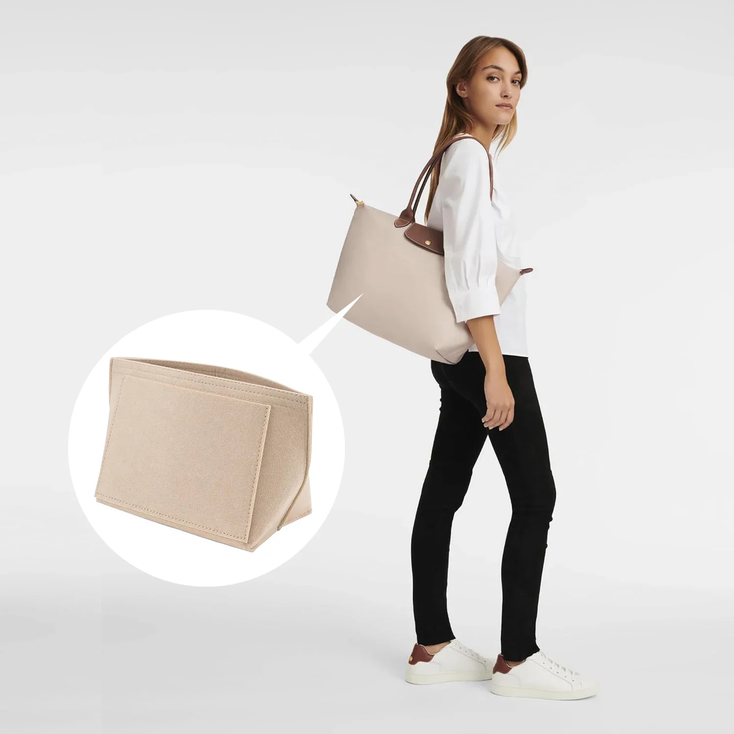 إدراج منظم المحفظة لإدراج حقيبة يد Longchamp Le Pliage