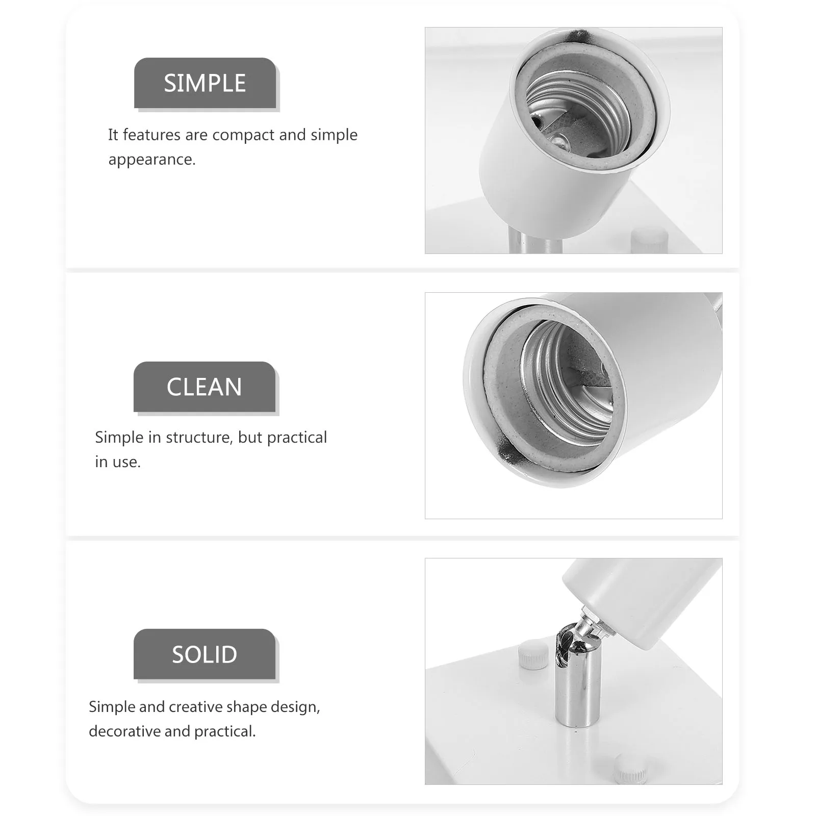 

Light Bulb E27 Socket 180 Degree Rotatable Sturdy E27 Lamp Bulb Socket Holder Suitable for Various Fixtures Screw Lamp Holder