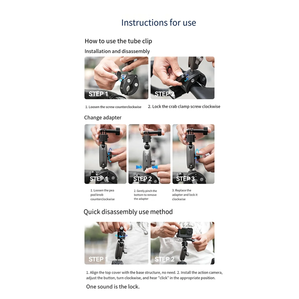 

TELESIN Cycling Motorcycle Clip Quick Release Magic Arm Super Clamp