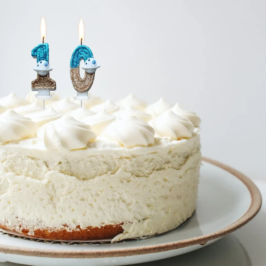 Space Theme Spaceman Astrout Birthday Candles Number 3 Spaceship Spacecraft Design Outer Space Themed Birthday Party Cake Decor