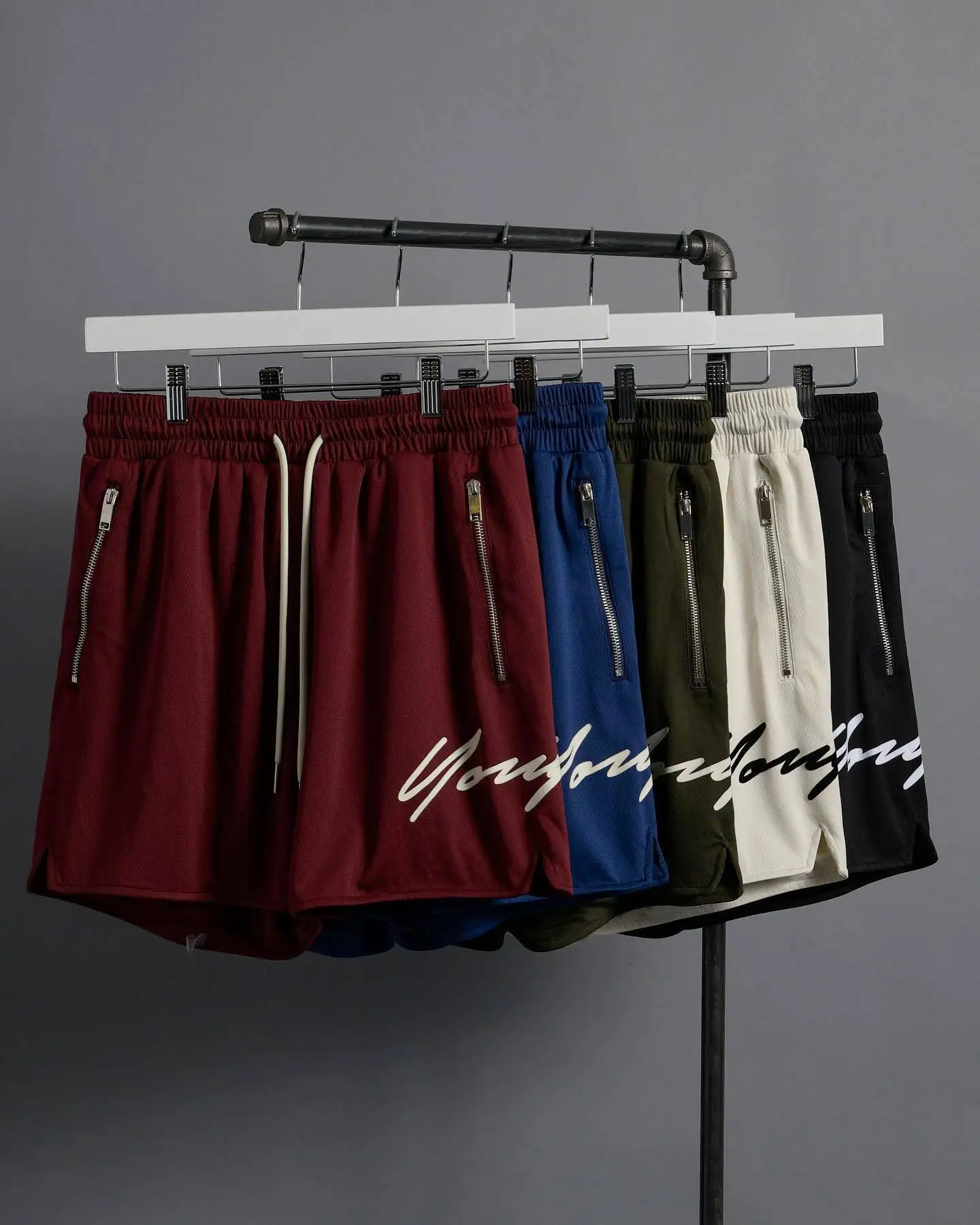 Ins Basketball Shorts Zipper American Boys Mesh Shorts Loose Summer Men's Thin Ice Silk Quick-Drying Five-Point Pants