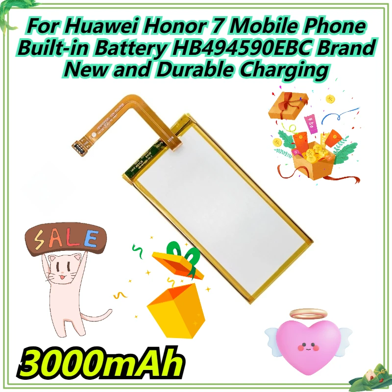 

3000 мАч для мобильного телефона Huawei Honor 7, встроенный аккумулятор HB494590EBC, абсолютно новая и прочная зарядка