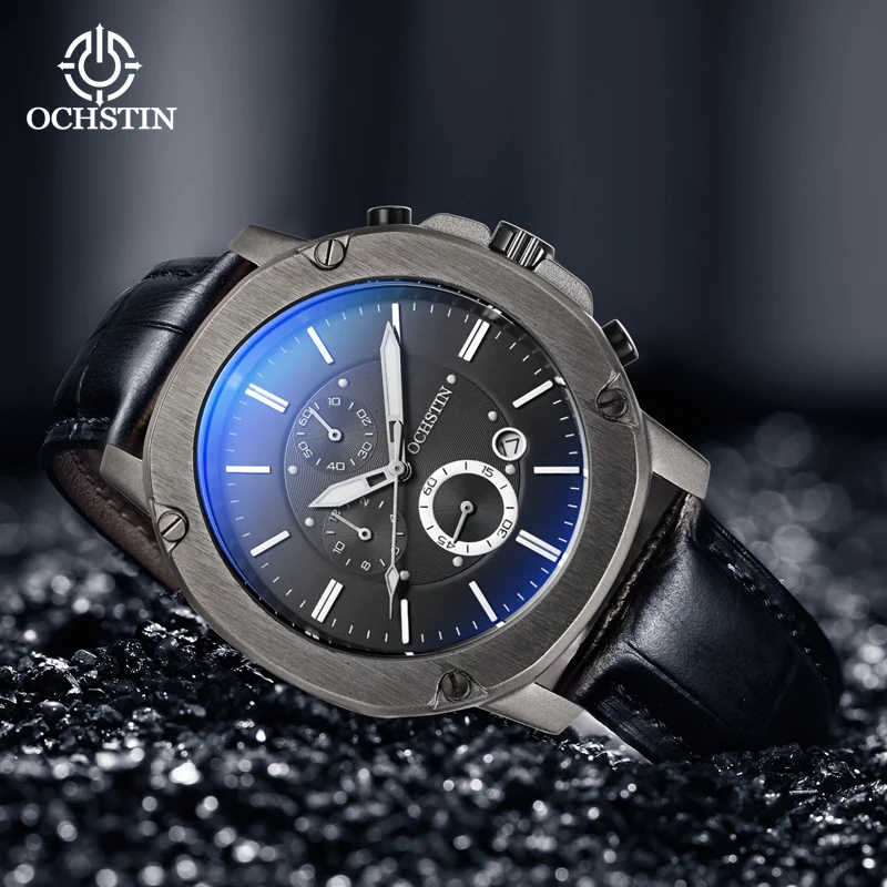 

OCHSTIN New Product 2024 Pilot Series Simple and Fashionable Multi functional Quartz Movement Men's Quartz Watch