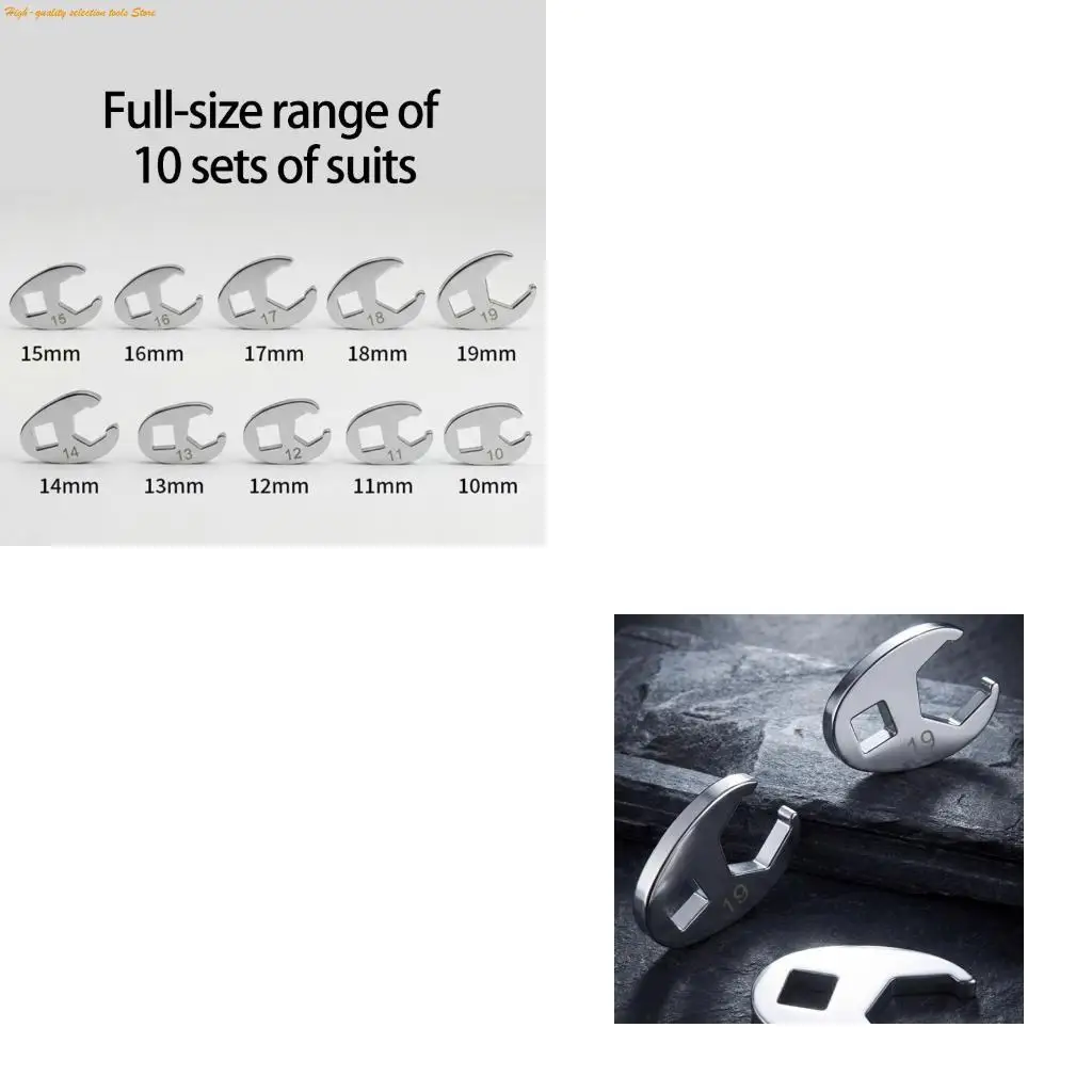 203F Complete 10mm-19mm Crowfoot Wrench Collection Steel Construction 3/8'' Drive with Organizers