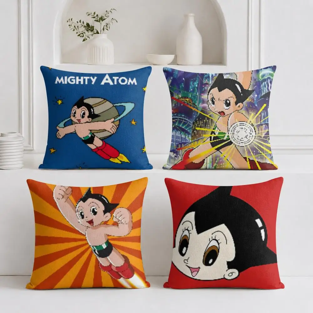 A-Astro Boy Cushion Cover Plush Fabric Soft Double-Sided Printed Sofa Warm Winter Home Gift Pillow Cover