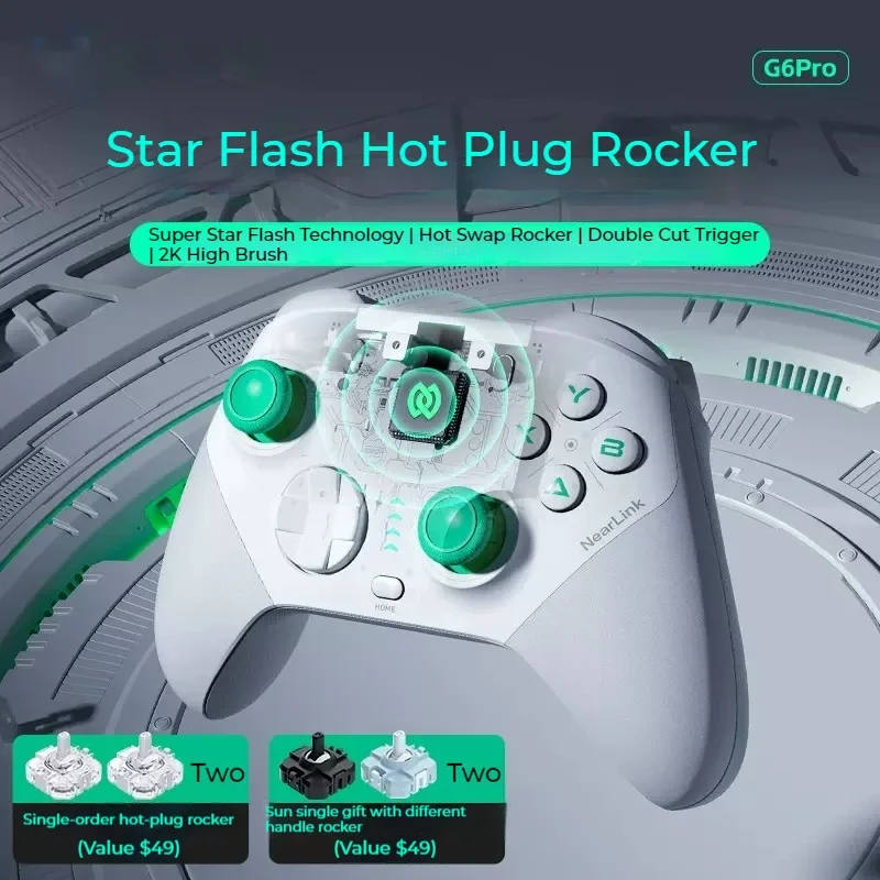 Machenike G6pro Nearlink Gamepad 2,4g inalámbrico 3 modos Hall Rocker Hot Swap Bluetooth Joystick para Pc Ns iOS teléfono personalizable