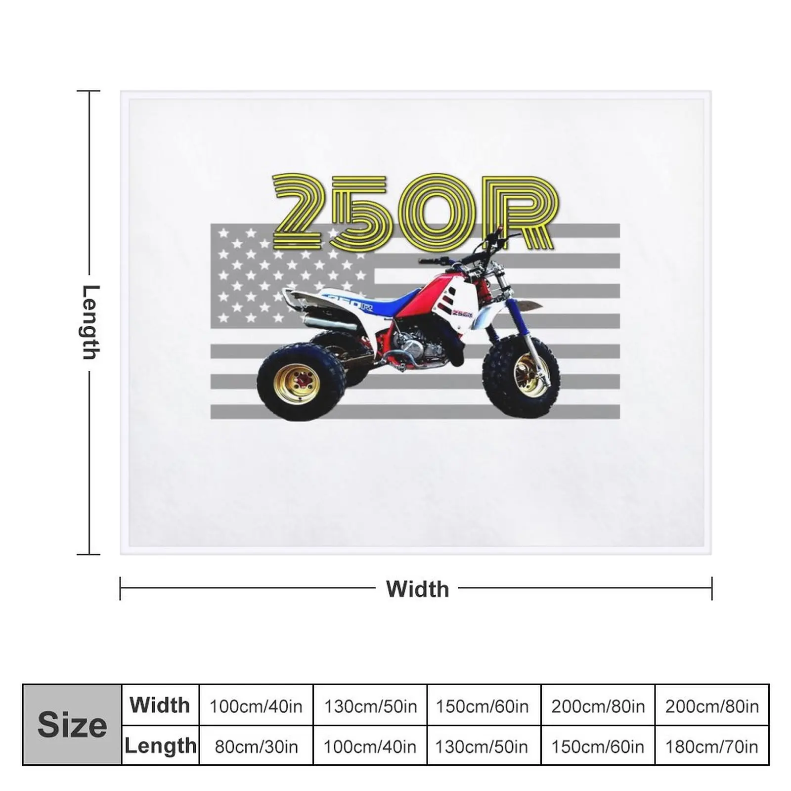 250r ATV ATC Vintage Retro Three Wheeler American Flag Throw Blanket Sofa Quilt Loose Blankets