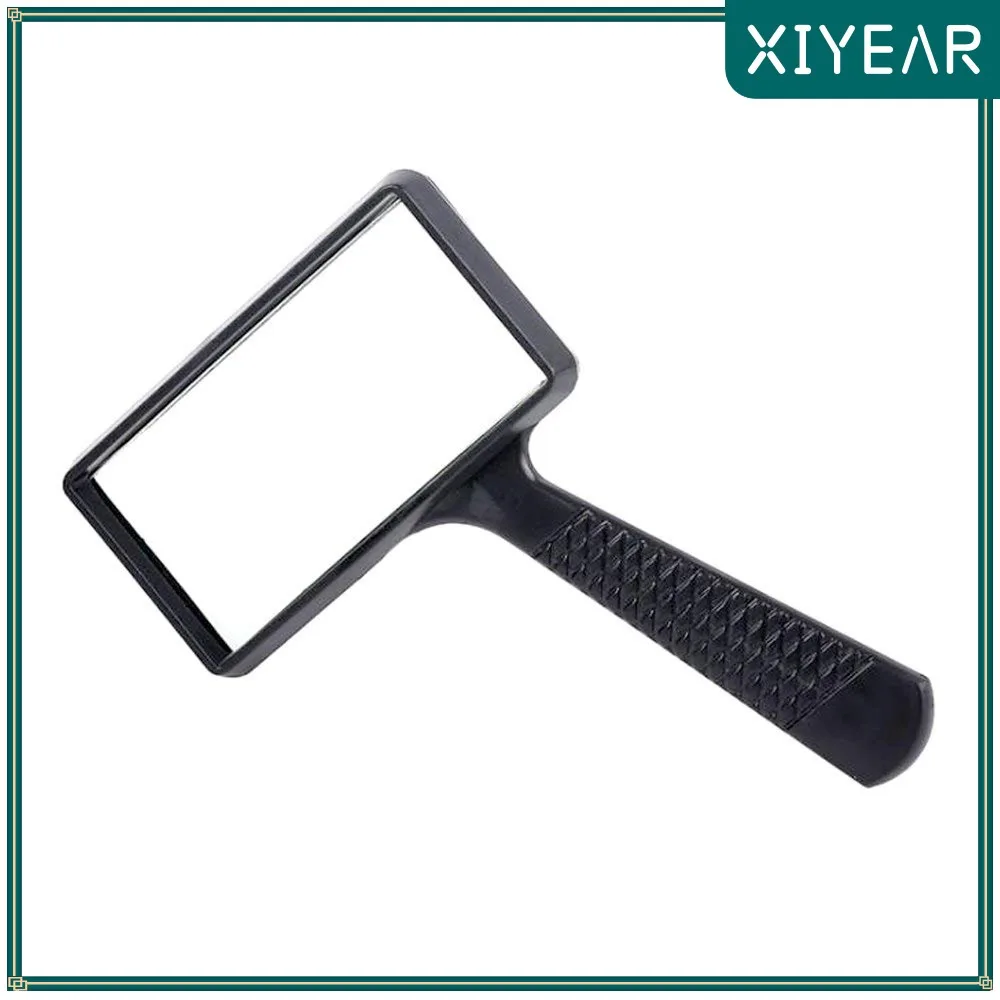 

Ultra-Large Rectangular Hand-held Magnifier (3X Magnification) - Scratch-Resistant Glass Lens - Large Horizontal Viewing Angle