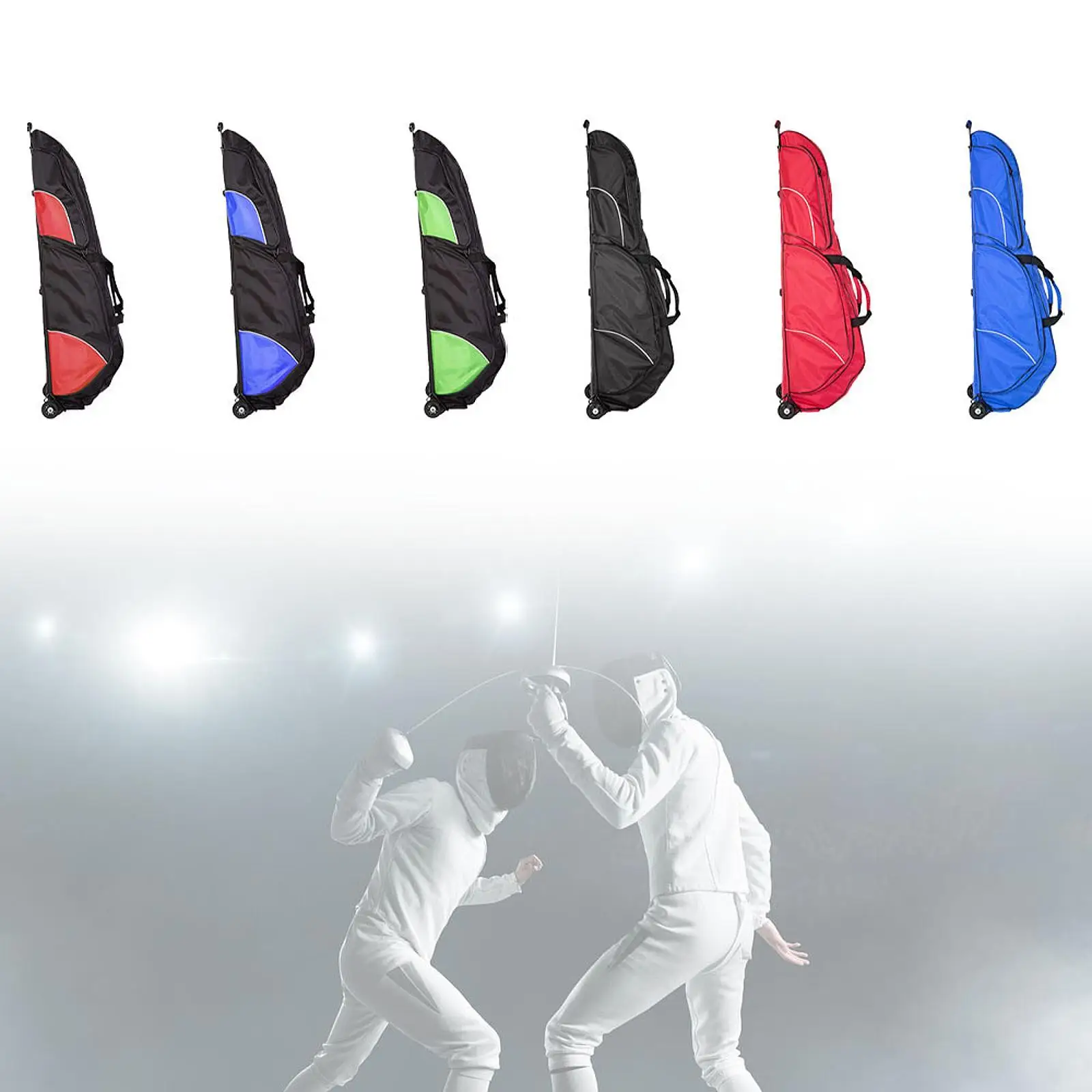 

Сумка для фехтования с колесами, удобный для переноски органайзер, большая вместимость с держателем для ручки, сумка для хранения фехтования для мужчин и женщин