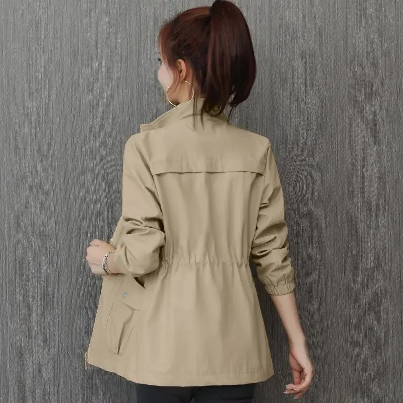 2024 New Women's Windbreaker Coat Spring Autumn Slim Basic Zipper Jacket With Lining Ladies Short Windbreaker 3XL H220